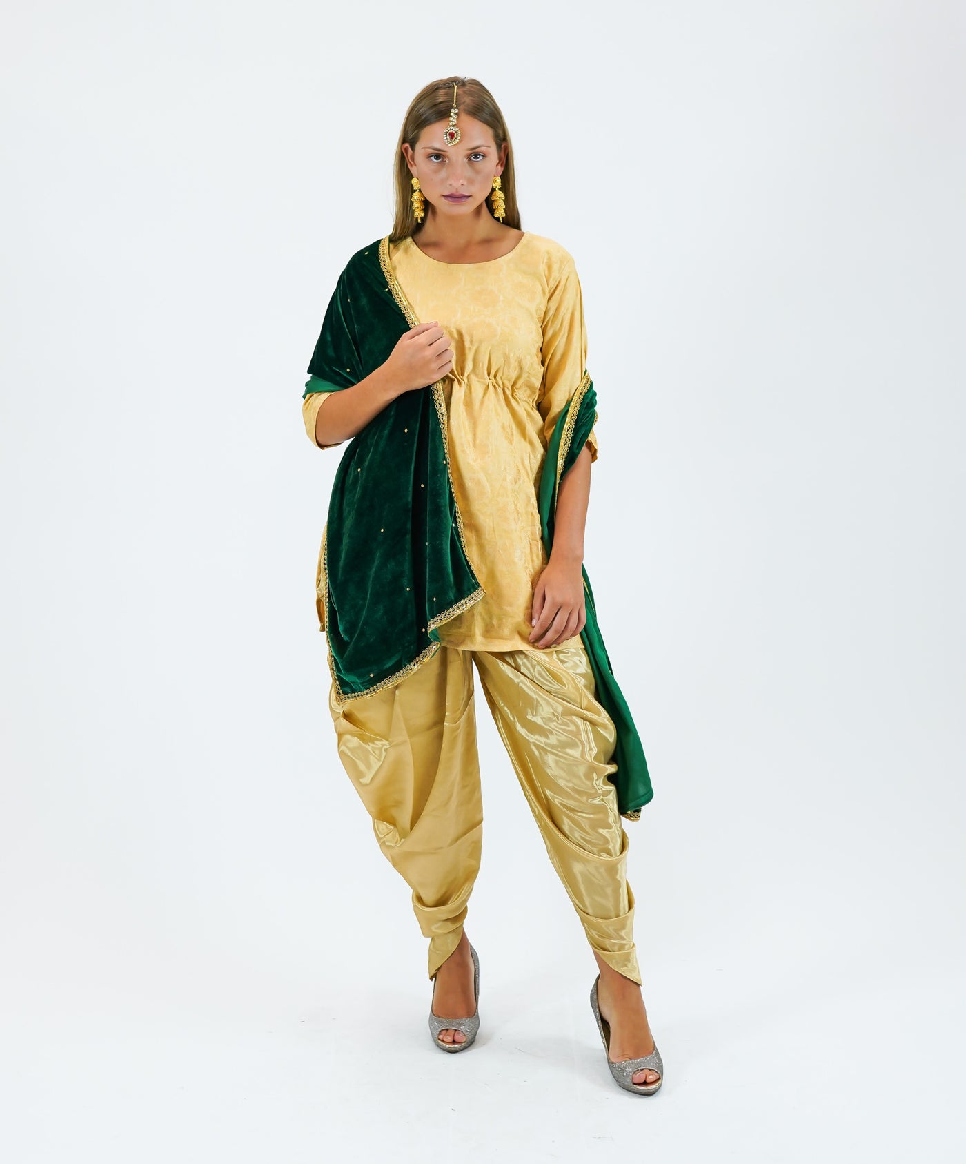 Buy Yellow Art Silk Straight Kurta Regular Pant Suit Set (Kurta, Regular  Pants, Dupatta) for INR3496.50 | Biba India
